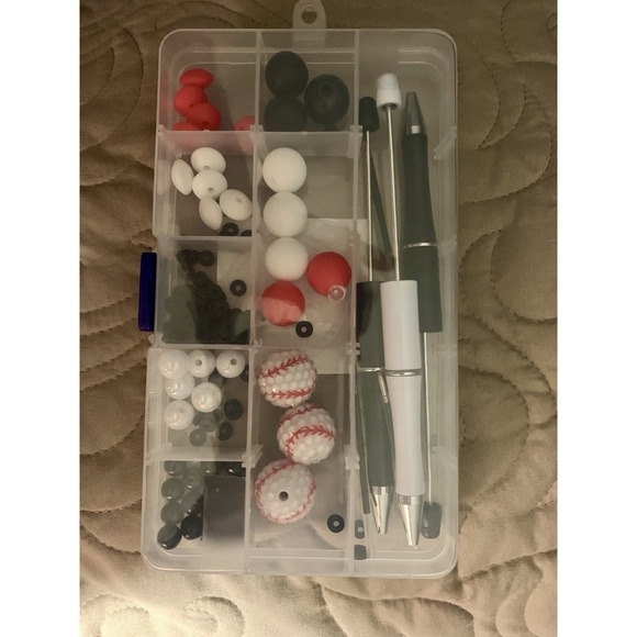 Baseball Bling Beadable Pen DIY‎ Kit With 3 Pens 3 Focals 3 Refills - Picture 2 of 3
